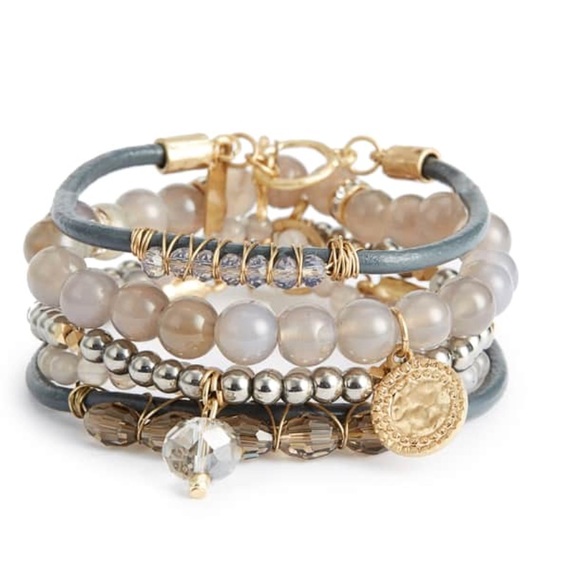 canvas Jewelry - CANVAS 5-Pc Semiprecious Stone Stacking Bracelet